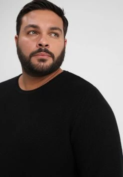 Budget 👏 Only & Sons DAN STRUCTURE CREW - Pullover - Black 🧨 -Boutique Only & Sons 02b67a894d6a42369f4853ee45847863