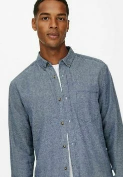Bon marché 🛒 Only & Sons TWILL - Chemise - Dark Navy ❤️ -Boutique Only & Sons 05cdc4b80f2d42aba97cd46db3783979