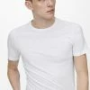 Grosses soldes 🔔 Only & Sons ONSBASIC SLIM O NECK 2 PACK - T-shirt Basique - White 🧨