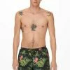 Grosses soldes 🎁 Only & Sons GEMUSTERTE - Short De Bain - Olive Night ⌛