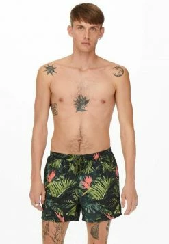 Grosses soldes 🎁 Only & Sons GEMUSTERTE - Short De Bain - Olive Night ⌛