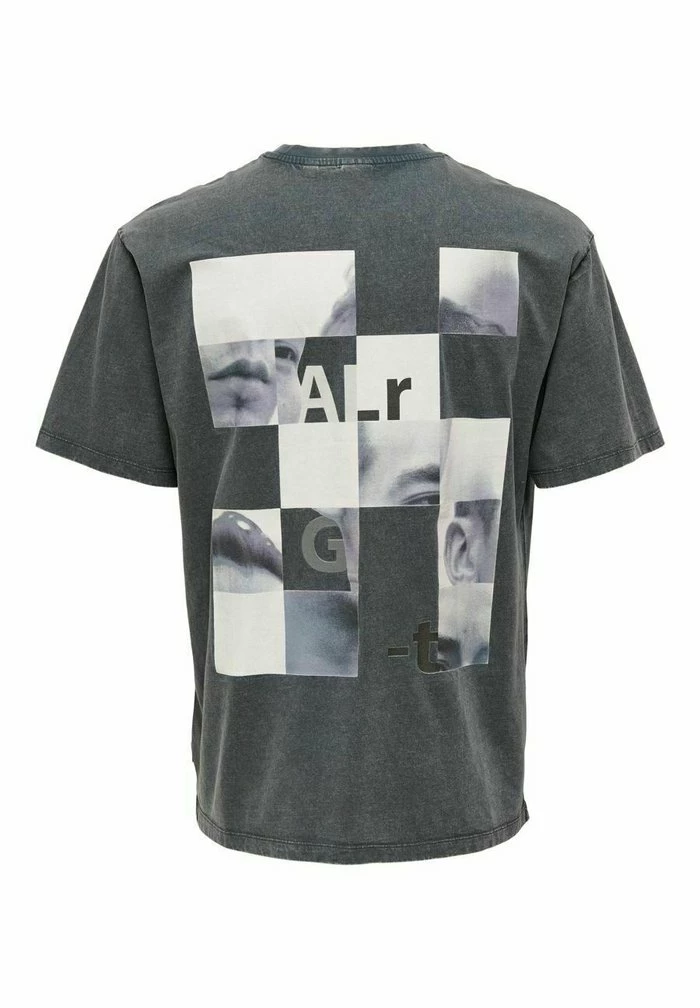 Top 10 🌟 Only & Sons T-shirt Imprimé - Grey Pinstripe ✨ 2 Top 10 🌟 Only & Sons T-shirt Imprimé - Grey Pinstripe ✨ – Image 2