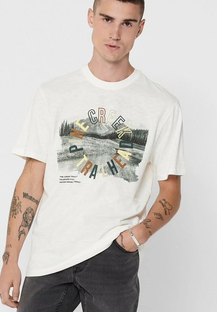 Tout neuf 💯 Only & Sons T-shirt Imprimé - Cloud Dancer 👍 4 Tout neuf 💯 Only & Sons T-shirt Imprimé - Cloud Dancer 👍 – Image 4