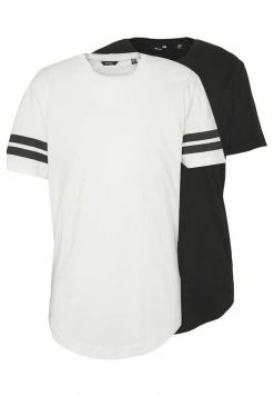 Acheter 🧨 Only & Sons ONSMATT LONGY SOLID STRIPE 2 PACK - T-shirt Imprimé - Black/white 💯