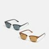 Le moins cher 🛒 Only & Sons 👓 SUNGLASSES 2 PACK - Lunettes De Soleil - Brown Stone/club Black 🔔