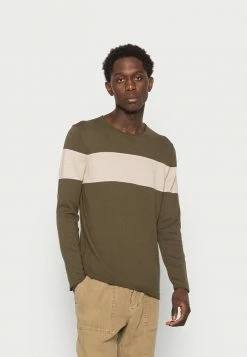 Budget 👍 Only & Sons ONSDON CREW NECK STRIPE - Pullover - Olive Night 🧨