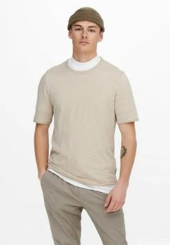 Budget 😀 Only & Sons T-shirt Basique - Silver Lining Beige ⌛