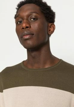 Budget 👍 Only & Sons ONSDON CREW NECK STRIPE - Pullover - Olive Night 🧨 -Boutique Only & Sons 39a8b8e6ced0457abe5a3247cd4e5c83