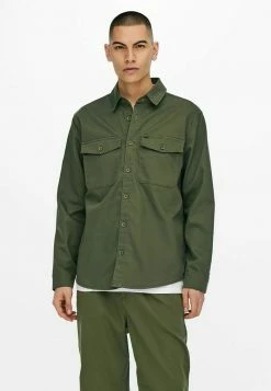 Remise 🛒 Only & Sons EINFARBIGES CARGO- - Chemise - Olive Night 👏