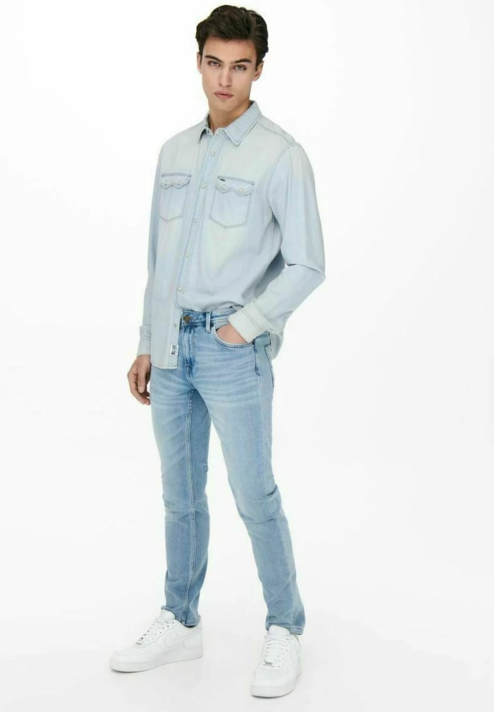 Meilleure affaire 😀 Only & Sons Chemise - Blue Denim ❤️ 2 Meilleure affaire 😀 Only & Sons Chemise - Blue Denim ❤️ – Image 2