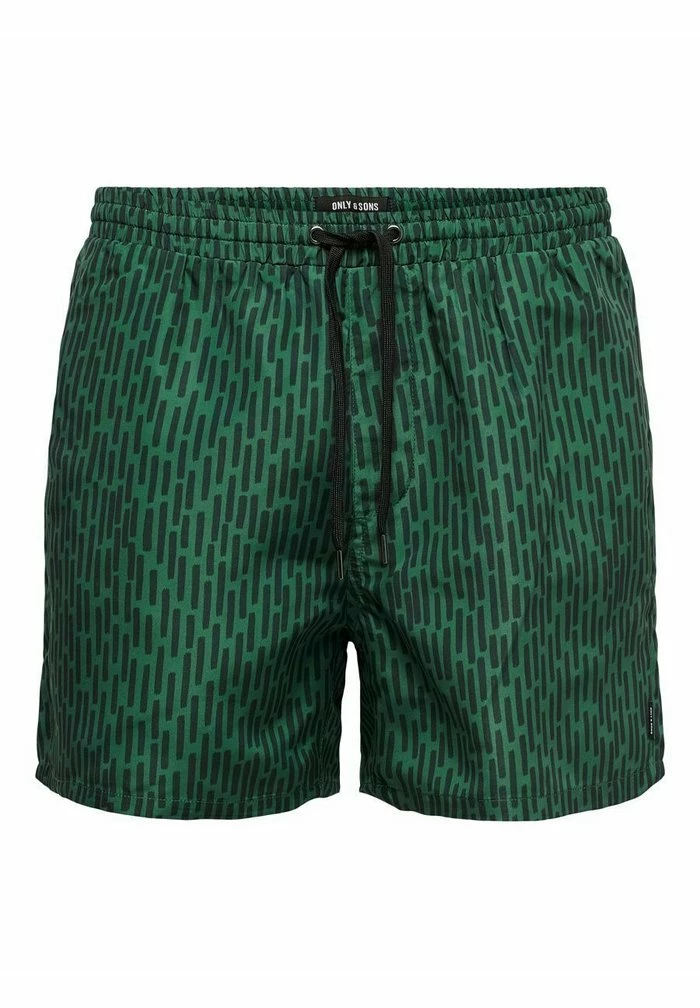 Remise 🌟 Only & Sons GEMUSTERTE - Short De Bain - Dark Green ⌛ 5 Remise 🌟 Only & Sons GEMUSTERTE - Short De Bain - Dark Green ⌛ – Image 5