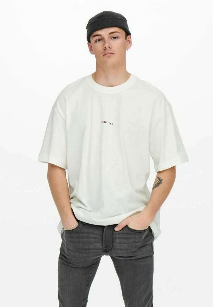 Sortie 👍 Only & Sons T-shirt Imprimé - Star White 💯 1 Sortie 👍 Only & Sons T-shirt Imprimé - Star White 💯