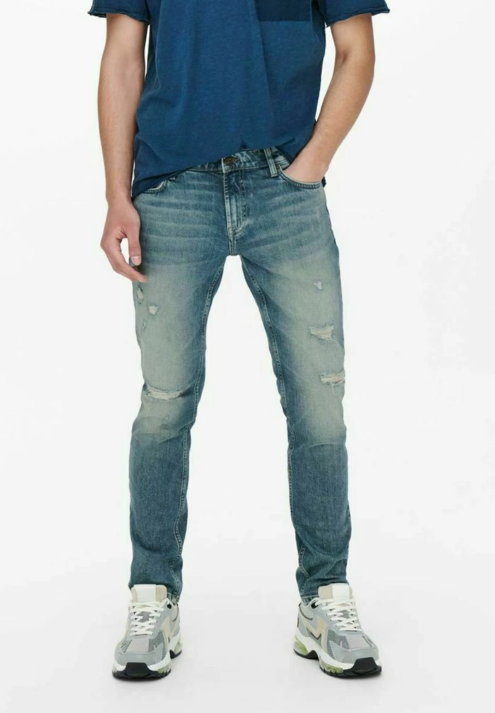 Budget 🤩 Only & Sons ONSLOOM - Jean Slim - Blue Denim 👏 1 Budget 🤩 Only & Sons ONSLOOM - Jean Slim - Blue Denim 👏