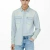 Meilleure affaire 😀 Only & Sons Chemise - Blue Denim ❤️