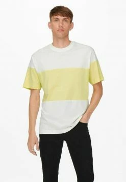 Sortie 👏 Only & Sons T-shirt Imprimé - Star White/yellow 🎉