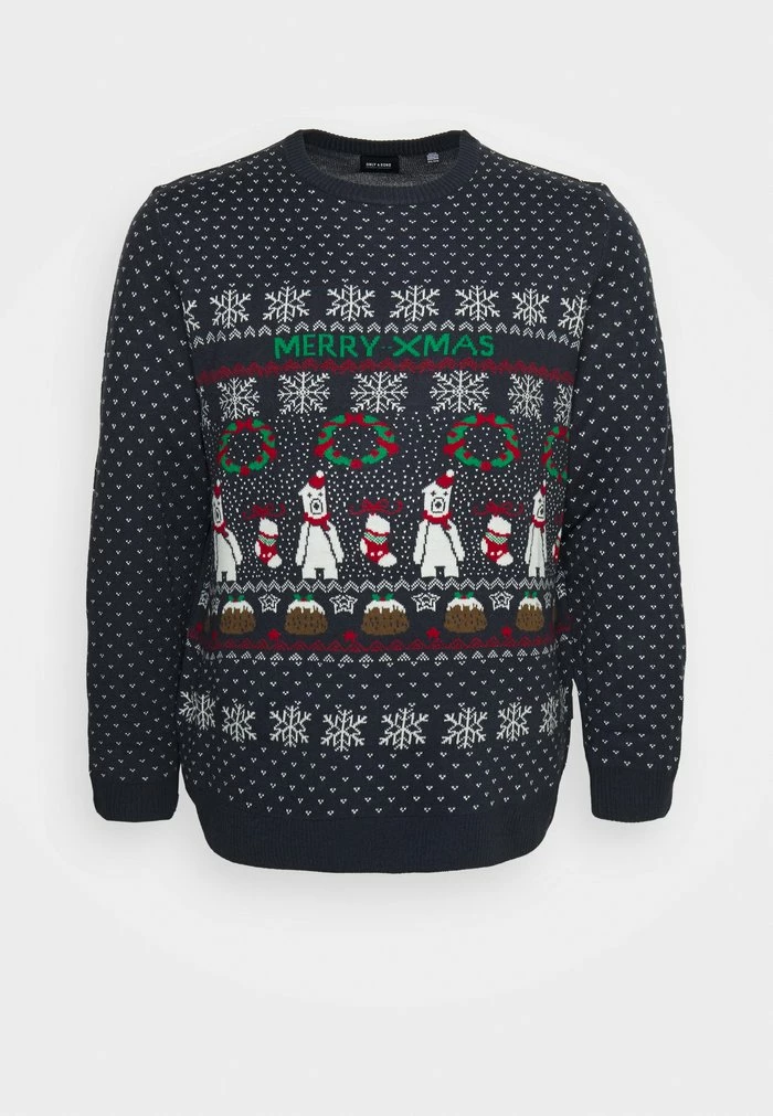 Meilleur prix 🎉 Only & Sons ONSXMAS CREW - Pullover - Dark Navy ⭐ 4 Meilleur prix 🎉 Only & Sons ONSXMAS CREW - Pullover - Dark Navy ⭐ – Image 4