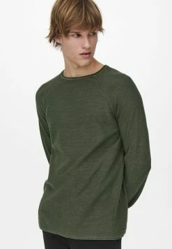 Promo ⭐ Only & Sons ONSDEXTOR WASH RAGLAN - Pullover - Olive Night ⭐