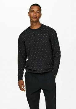 Nouveau ⌛ Only & Sons ONSKENNETH LIFE AOP SWEAT NF - Sweatshirt - Dark Navy 🔥
