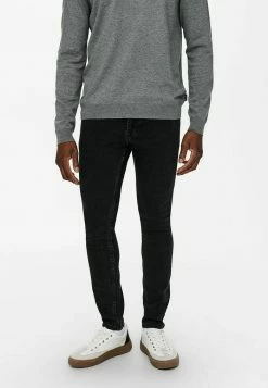 Meilleur prix 🤩 Only & Sons SKINNY FIT ONSWARP LIFE - 👖 Jeans Skinny - Black Denim ⌛