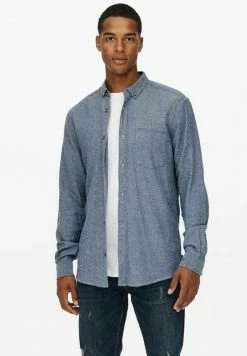 Bon marché 🛒 Only & Sons TWILL - Chemise - Dark Navy ❤️