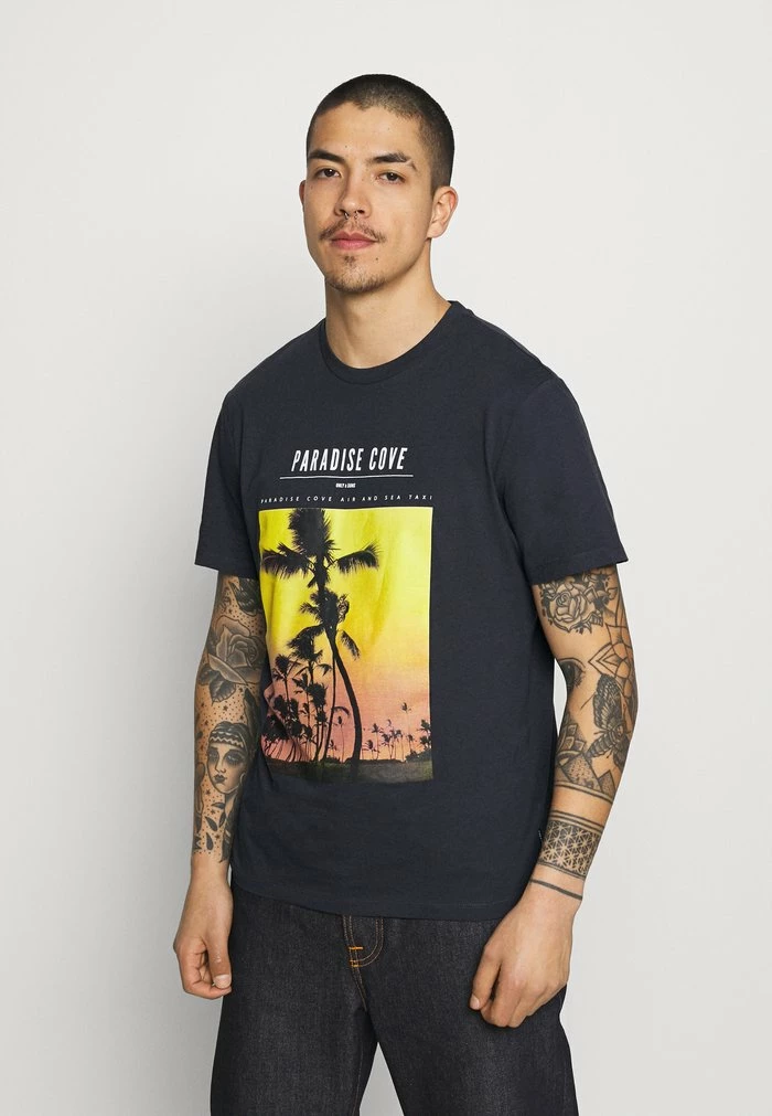 Remise 👍 Only & Sons ONSPASMAL LIFE TEE - T-shirt Imprimé - Dark Navy 😍 1 Remise 👍 Only & Sons ONSPASMAL LIFE TEE - T-shirt Imprimé - Dark Navy 😍