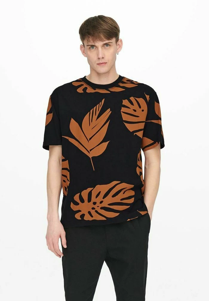 Budget ✨ Only & Sons T-shirt Imprimé - Black 🌟 1 Budget ✨ Only & Sons T-shirt Imprimé - Black 🌟