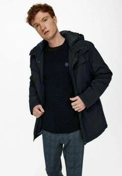 Budget ⌛ Only & Sons Parka - Dark Navy 🔔 -Boutique Only & Sons 875161cd91874d2aadebb03daacaa968