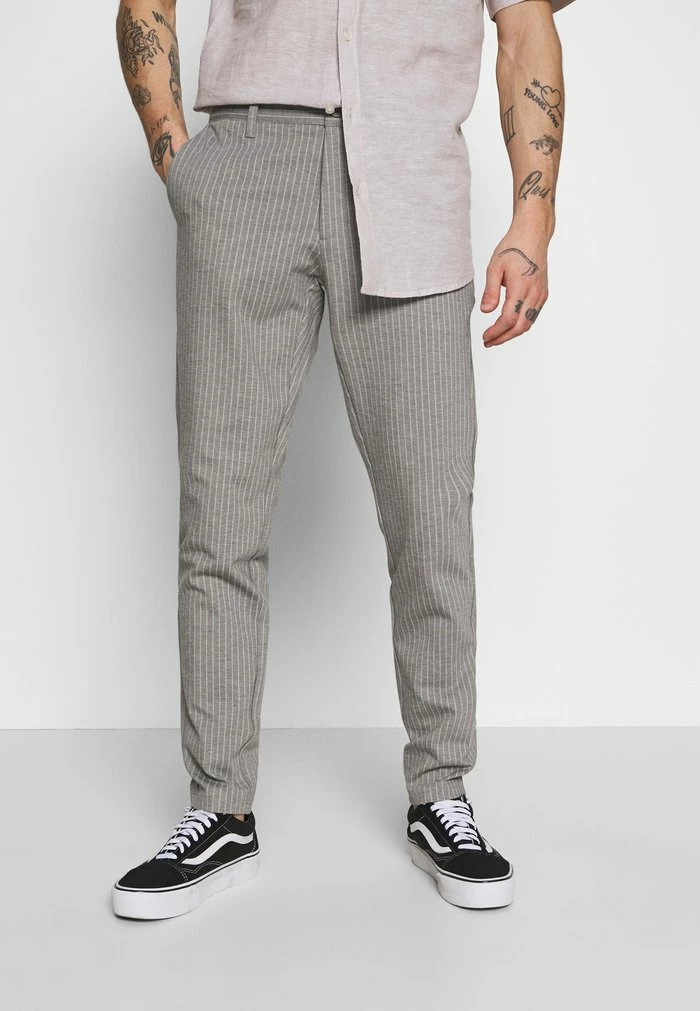 Bon marché 🧨 Only & Sons ONSMARK PANT STRIPE - Pantalon Classique - Light Grey Melange 🔔 1 Bon marché 🧨 Only & Sons ONSMARK PANT STRIPE - Pantalon Classique - Light Grey Melange 🔔