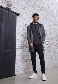 De gros 😀 Only & Sons ONSOSCAR KING COAT - Manteau Classique - Dark Grey Melange 🧨