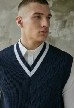 Vente flash ✨ Only & Sons ONSASHER LIFE STRUC MIX VEST - Pullover - Dark Navy ❤️ -Boutique Only & Sons a58cc162a0d84e0b91bca64a081d72e9