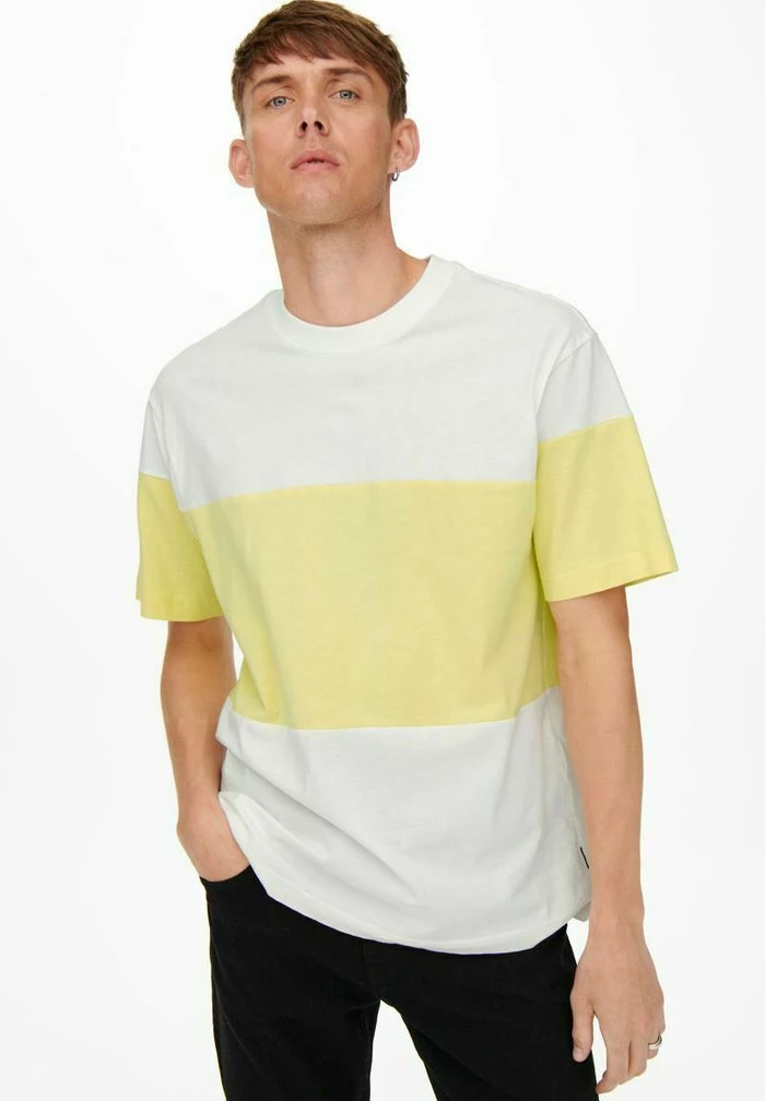 Sortie 👏 Only & Sons T-shirt Imprimé - Star White/yellow 🎉 4 Sortie 👏 Only & Sons T-shirt Imprimé - Star White/yellow 🎉 – Image 4
