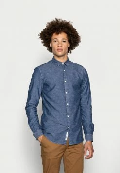 Meilleure vente 🌟 Only & Sons ONSTED SLUB CHAMBRAY - Chemise - Dark Blue Denim 😀