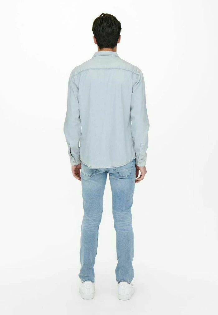 Meilleure affaire 😀 Only & Sons Chemise - Blue Denim ❤️ 3 Meilleure affaire 😀 Only & Sons Chemise - Blue Denim ❤️ – Image 3