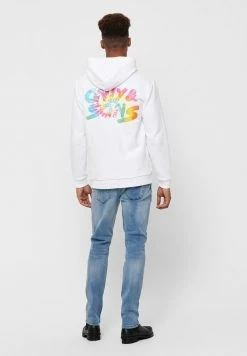 Le moins cher 🛒 Only & Sons Sweat à Capuche - Bright White ⭐