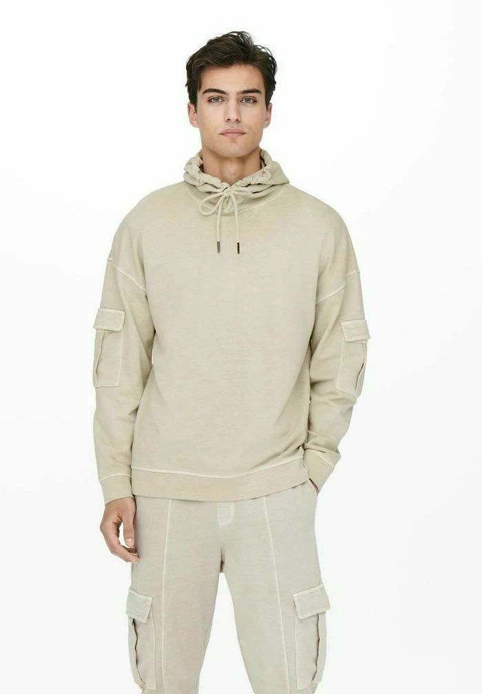 Nouveau 🎁 Only & Sons Sweat à Capuche - Silver Lining 🎁 1 Nouveau 🎁 Only & Sons Sweat à Capuche - Silver Lining 🎁