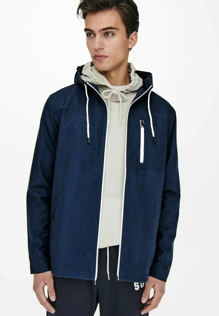 Nouveau 🎁 Only & Sons Veste Mi-saison -👗 Dress Blues 👏 4 Nouveau 🎁 Only & Sons Veste Mi-saison -👗 Dress Blues 👏 – Image 4