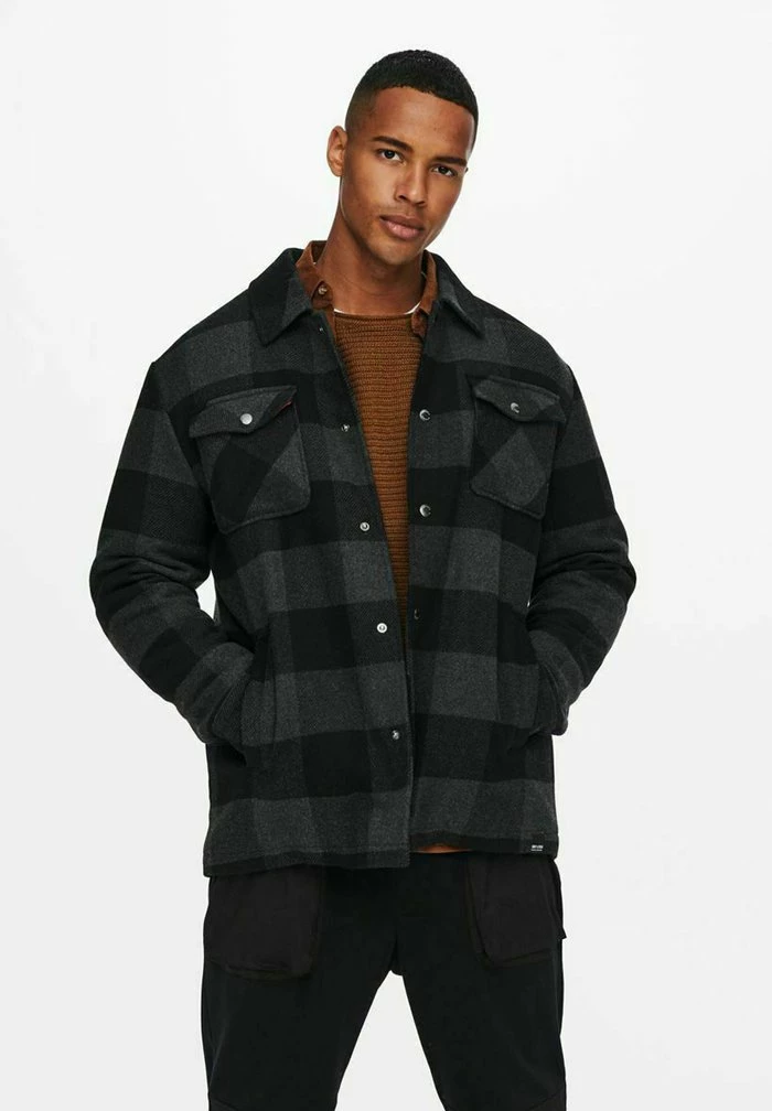 Bon marché 👍 Only & Sons Veste Légère - Black 🔥 1 Bon marché 👍 Only & Sons Veste Légère - Black 🔥