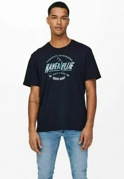 Top 10 🌟 ONLY & SONS PRINT - T-shirt Imprimé - Dark Blue 🔔