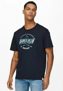 Top 10 🌟 ONLY & SONS PRINT - T-shirt Imprimé - Dark Blue 🔔 -Boutique Only & Sons e3ca83dc3f884c3694f3a120964697b4