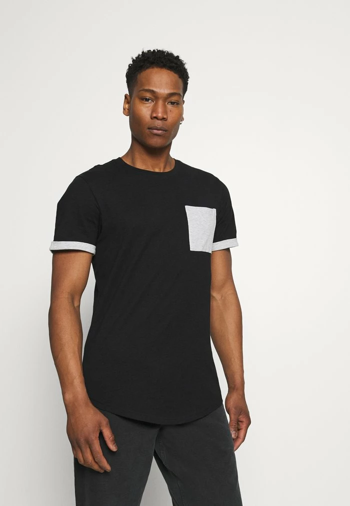 Bon marché 🤩 Only & Sons ONSMATT LIFE LONGY CONTRAST TEE - T-shirt Imprimé - Black 😍 1 Bon marché 🤩 Only & Sons ONSMATT LIFE LONGY CONTRAST TEE - T-shirt Imprimé - Black 😍