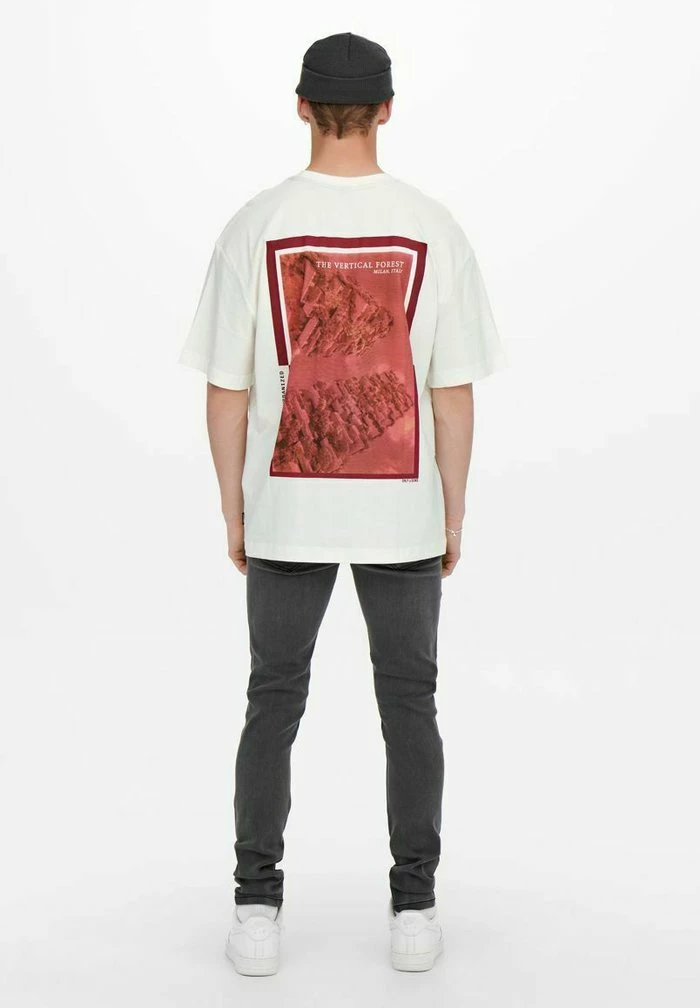 Sortie 👍 Only & Sons T-shirt Imprimé - Star White 💯 3 Sortie 👍 Only & Sons T-shirt Imprimé - Star White 💯 – Image 3