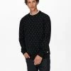 Coupon ⭐ Only & Sons ONSKENNETH LIFE AOP SWEAT NF - Sweatshirt - Black 👍