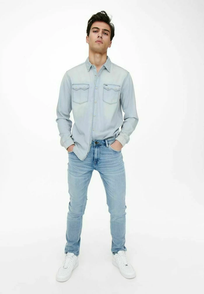 Meilleure affaire 😀 Only & Sons Chemise - Blue Denim ❤️ 4 Meilleure affaire 😀 Only & Sons Chemise - Blue Denim ❤️ – Image 4