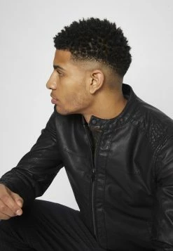 Nouveau 🛒 Only & Sons ONSMIKE RACER JACKET - Veste En Similicuir - Black 💯 -Boutique Only & Sons fcd096555a5a40a6ad751349ec2cbc21