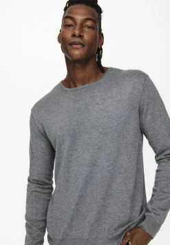 Promo 👏 Only & Sons ONSWYLER LIFE CREW - Pullover - Medium Grey Melange 🔥 -Boutique Only & Sons fe87828a276f44ee920d519f4d84cef3