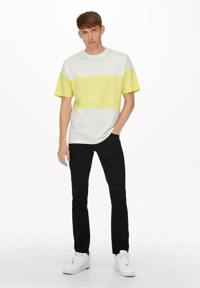 Sortie 👏 Only & Sons T-shirt Imprimé - Star White/yellow 🎉 2 Sortie 👏 Only & Sons T-shirt Imprimé - Star White/yellow 🎉 – Image 2